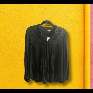 Lucky brand NWT szM black sheer top